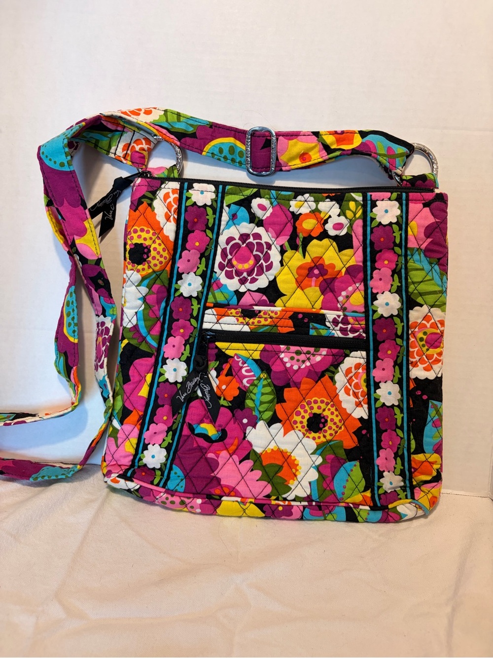 Vera Bradley Bright Floral Quilted Crossbody - Pink, Yellow, Green, Blue, Orange